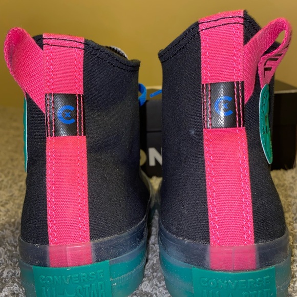 NIB CONVERSE CX HIGH TOPS TURQUOISE/ BLACK/PINK - Picture 5 of 11
